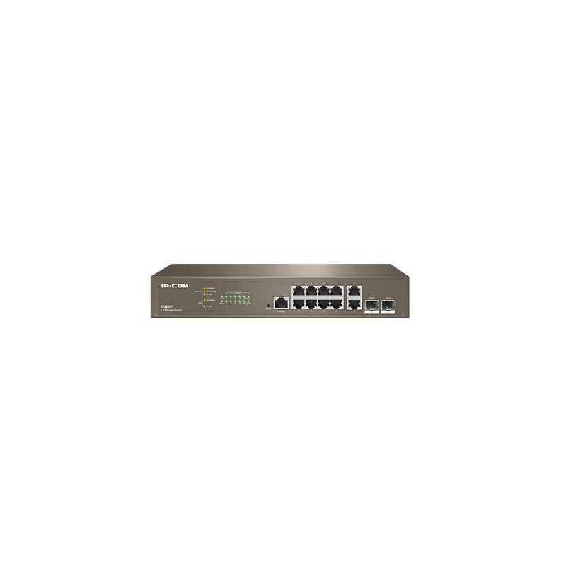 SWITCH IP-COM G5312F 10P GIGABIT+2P SFP 1P Console, 13-inch rack-mountable Case Metallo L3 Cloud Managed