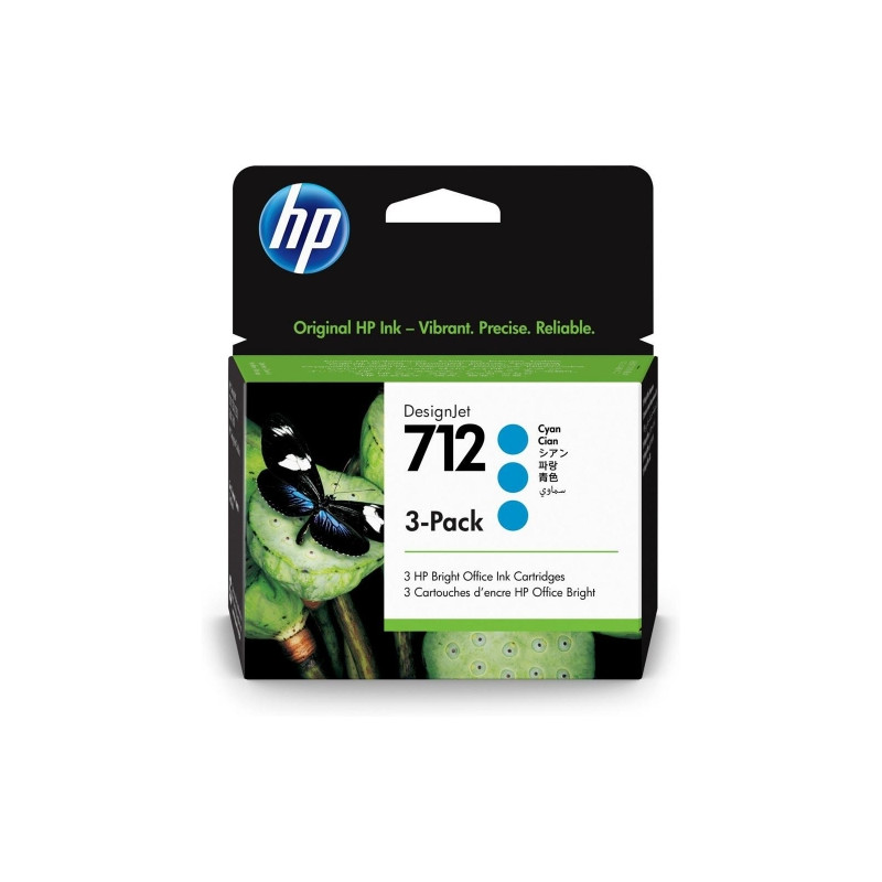 INK HP 3ED77A N.712 Ciano Tripack