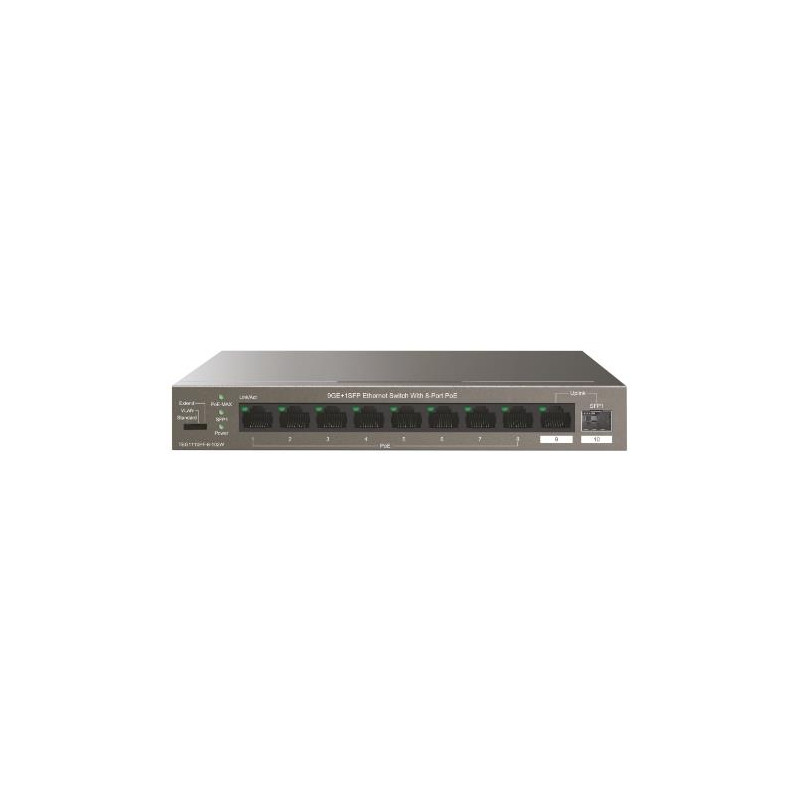 SWITCH TENDA TEG1110PF-8-102W  10P GIGABIT DESKTOP 10/100/1000M 9P GE(DI CUI 8P POE)+1SFP