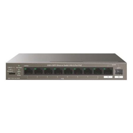 SWITCH TENDA TEG1110PF-8-102W  10P GIGABIT DESKTOP 10/100/1000M 9P GE(DI CUI 8P POE)+1SFP