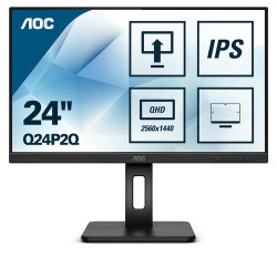 MONITOR AOC LED 23.8" Wide Q24P2Q IPS 2560x1440 4ms 250cd/mq 50.000.000:1 2x2W MM Reg. in H PIVOT VGA HDMI DP USB