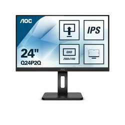 MONITOR AOC LED 23.8" Wide Q24P2Q IPS 2560x1440 4ms 250cd/mq 50.000.000:1 2x2W MM Reg. in H PIVOT VGA HDMI DP USB