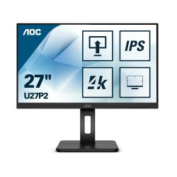 MONITOR AOC LED 27" Wide U27P2 IPS 3840x2160 4ms 350cd/mq 50.000.000:1 2x2W MM PIVOT REG.H 2HDMI DP USB