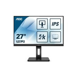 MONITOR AOC LED 27" Wide U27P2 IPS 3840x2160 4ms 350cd/mq 50.000.000:1 2x2W MM PIVOT REG.H 2HDMI DP USB