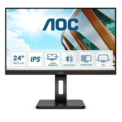 MONITOR AOC LED 23.8" Wide 24P2Q IPS 1920x1080 4ms 250cd/mq 50.000.000:1 2x2W MM Reg. in H PIVOT VGA DVI HDMI DP USB