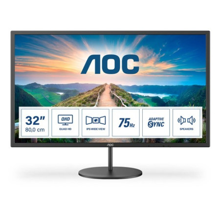 MONITOR AOC LED 31.5" Wide Q32V4 IPS 2560x1440 4ms 250cd/mq 1.200:1(20.000.000:1) 2x2W MM HDMI DP