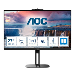 MONITOR AOC LED 27" Wide Q27V5CW/BK IPS 2560x1440 4ms 300cd/mq 20.000.000:1 2x5W MM WEBCAM PIVOT Reg.H HDMI DP USB-C Docking