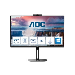 MONITOR AOC LED 27" Wide Q27V5CW/BK IPS 2560x1440 4ms 300cd/mq 20.000.000:1 2x5W MM WEBCAM PIVOT Reg.H HDMI DP USB-C Docking