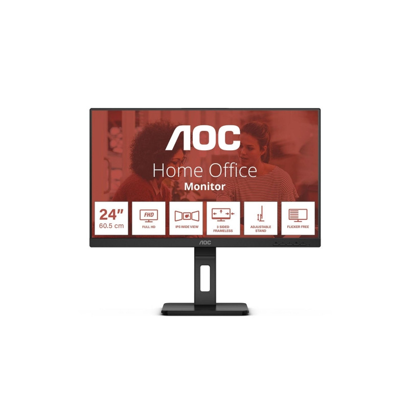 MONITOR AOC LED 23.8" Wide 24E3QAF IPS 1920x1080 4ms 300cd/mq 1.000:1 2x2W MM Reg. in H PIVOT VGA HDMI DP