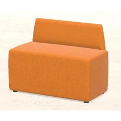 FLORA Pouf componibile parallelepipedo 96x48xH42cm schienale H74cm,struttura in legno, imbottitura in gomma colore a scelta