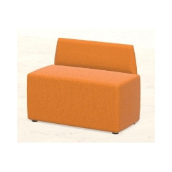 FLORA Pouf componibile parallelepipedo 96x48xH42cm schienale H74cm,struttura in legno, imbottitura in gomma colore a scelta