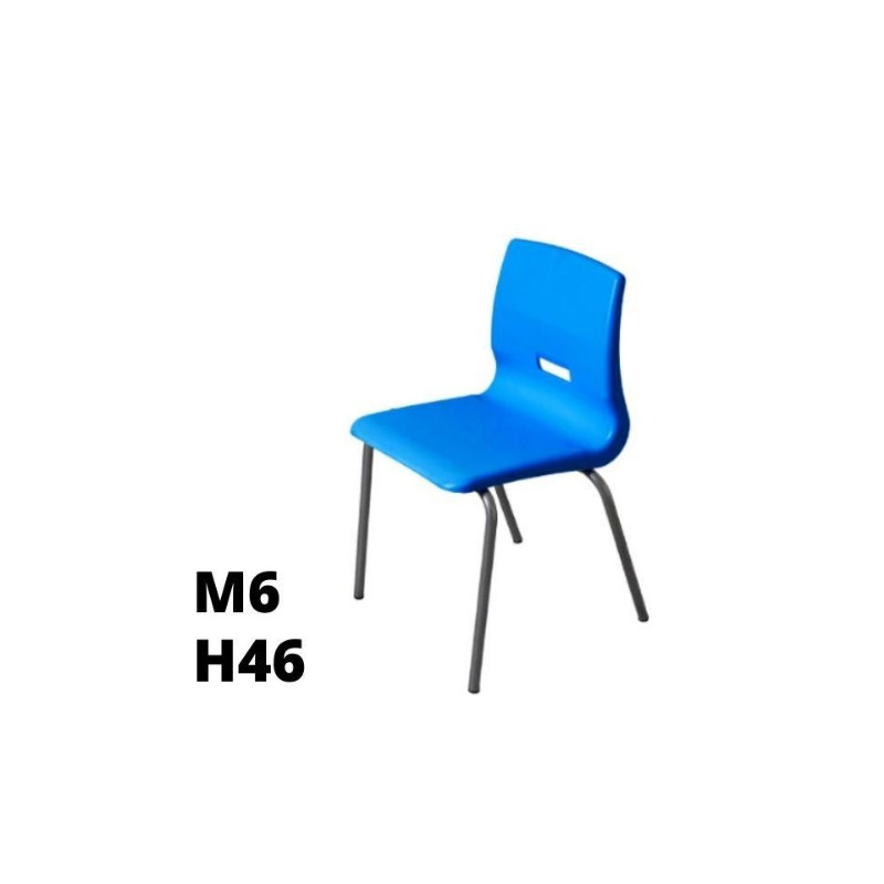 SALICE Sedia Ergonomica H46cm, struttura grigia, seduta blu SD.ST.4GF.M6.BL