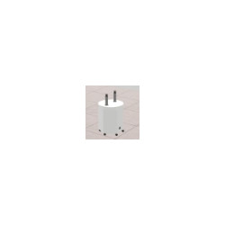 Tavolo PINO C Circolare superficie e bordo bianco h.76cm,2 colonne ad estrazione con 3schuko e 2USB A-T.CLE.CRCUNI.CL.M.BB