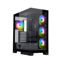 CASE ITEK SHOWBUI 45B - GAMING TOWER, ATX, 4x12cm ARGB fan, 2xUSB3, TYPE-C,SYDE & FRONT PANEL TEMP GLASS - ITGCASB45B