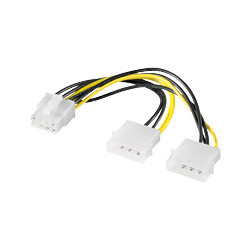 CAVO INTERNO LINK ALIMENTAZIONE PCI EXPRESS 8 POLI TO 2 X MOLEX 5,25" (ADATTATORE PER VGA) - E10058