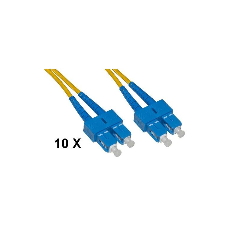 CAVO FIBRA OTTICA SC A SC SINGLEMODE DUPLEX OS2 GUAINA 2 MM 50/125 MT.2 - CONF. 10PZ - LKSCSC902E