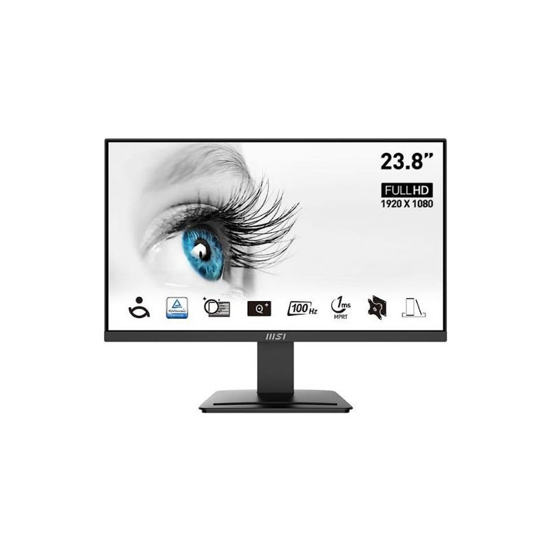 MONITOR MSI LED 23.8" Wide PRO MP2412 VA 100Hz 1920X1080 1ms 250cd/mq 1000:1 HDMI DP