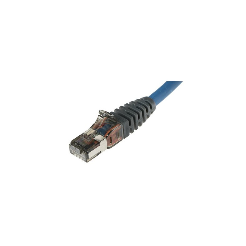 Bretel.di conn.Plug/Plug RJ45, 6A 500Mhz lunghezza 5m con condut. a trefoli 26AWG guaina esterna in materiale LSZH IEC 332.1 Blu