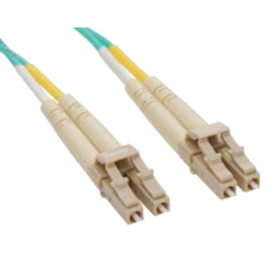 Bretella di conness. e permutaz. a 2 fibre ottiche MULTIMODALI OM3 connett.LC DUPLEX/SC DUPLEX 2m guaina esterna LSZH IEC60332-1