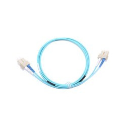 Bretella di connessione e permutazione a 2 fibre ottiche MULTIMODALI OM3 connett. SC-SC DUPLEX 1m guaina esterna LSZH IEC60332-1