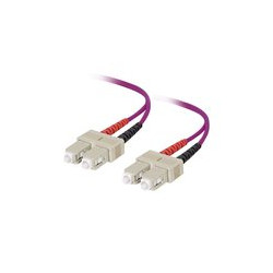 Bretella di connessione e permutazione a 2 fibre ottiche MULTIMODALI OM4 connett. SC-SC DUPLEX 1m guaina esterna LSZH IEC60332-1