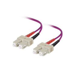 Bretella di connessione e permutazione a 2 fibre ottiche MULTIMODALI OM4 connett. SC-SC DUPLEX 3m guaina esterna LSZH IEC60332-1