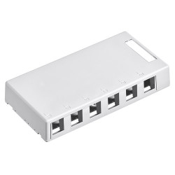 QuickPort 6-Port Surface Mount Box WH