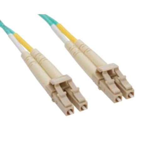 Bretella di connessione e permutazione a 2 fibre ottiche MULTIMODALI OM3 connett.LC-LC DUPLEX 0,5MT