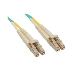 Bretella di connessione e permutazione a 2 fibre ottiche MULTIMODALI OM3 connett.LC-LC DUPLEX 0,5MT