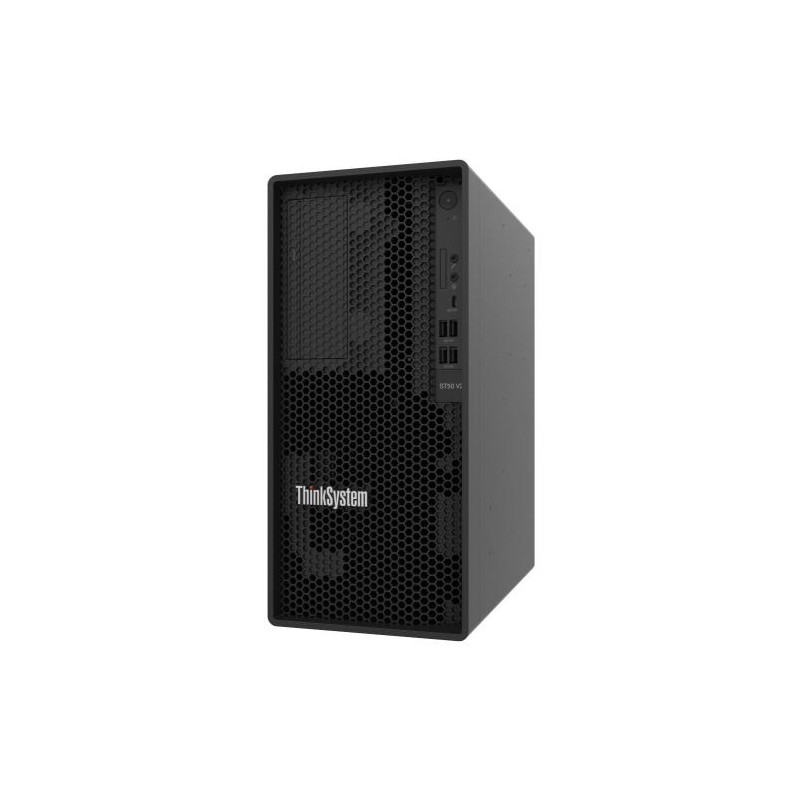 ThinkSystem ST50 V2 Xeon E-2324G (4C 3.1GHz 8MB Cache/65W), SW RAID, 2x1TB SATA, 1x16GB, 500W 94% EFF., No DVD