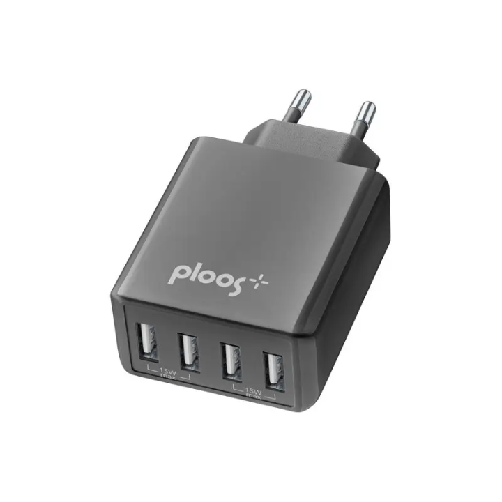 CARICABATT. RETE 4 USB 30W BK