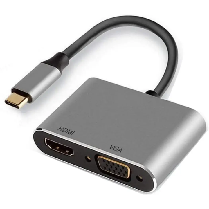 USB Type C a HDMI 4k/30Hz e VGA FHD