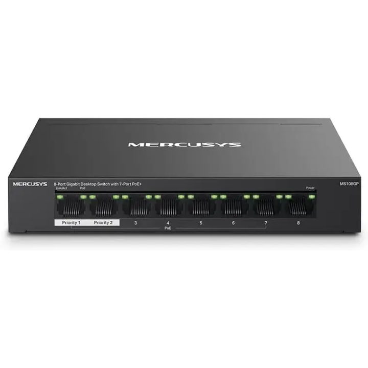 SWITCH MERCUSYS 8 PORTE CON 7 PORTE POE+ MS108GP